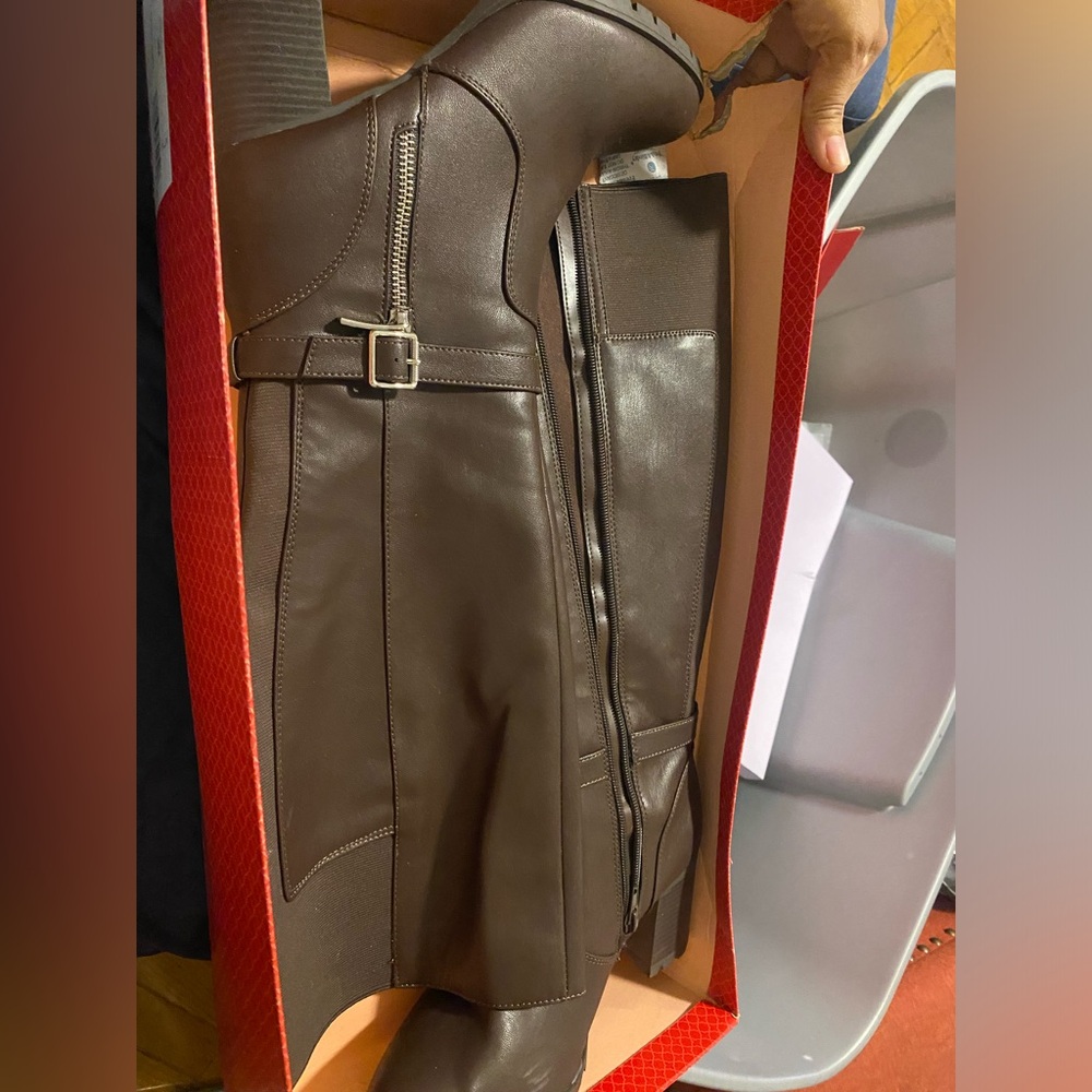 Brown riding boots